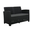 Faro Black 4 Seater storage lounge set 2 seater sofa