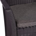 Faro 2 Seat Black Garden Bistro Storage Set close up of padded cushion