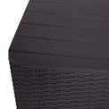 Faro 2 Seat Black Garden Bistro Storage Set close up of coffee table top