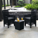 Garden Faro 2 Seat Black Outdoor Bistro Storage Set 