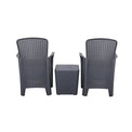 Faro 2 Seat Black Garden Bistro Storage Set  back of chairs