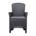 Faro 2 Seat Black Garden Bistro Storage Set  Armchair