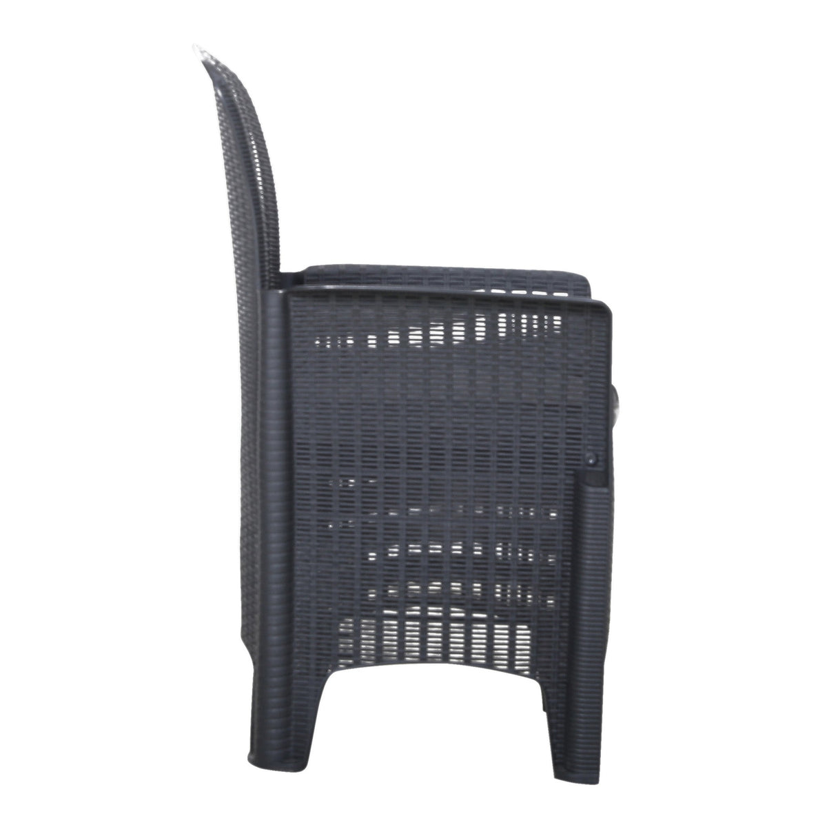 Faro 2 Seat Black Garden Rattan Bistro Storage Set 