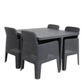 Faro 4 Seat Black Cube Dining Set from Roseland Home Furniture