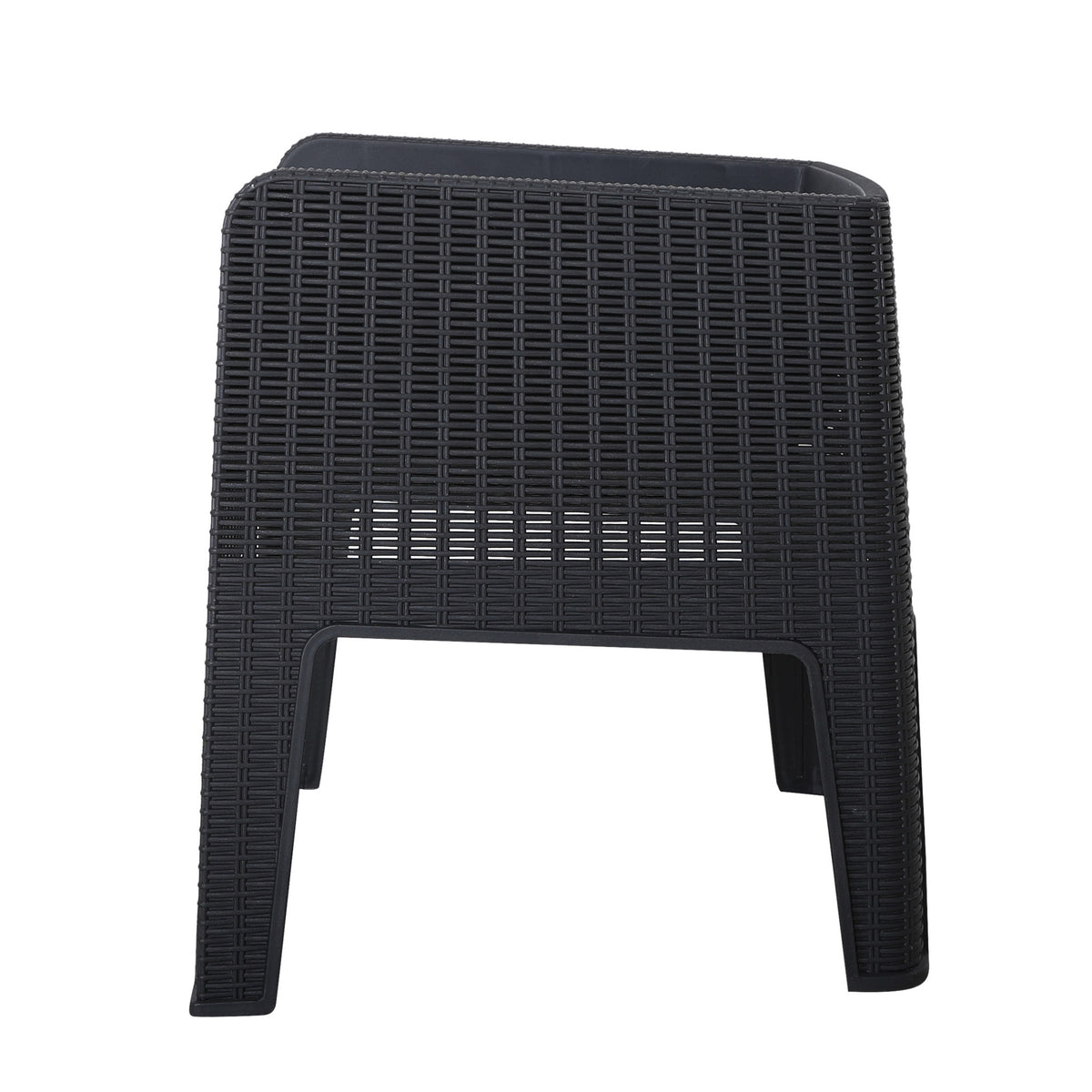 Faro 4 Seat Black Cube Dining Set Armchair with folding back side view