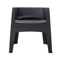 Faro 4 Seat Black Cube Dining Set Chair with folding back