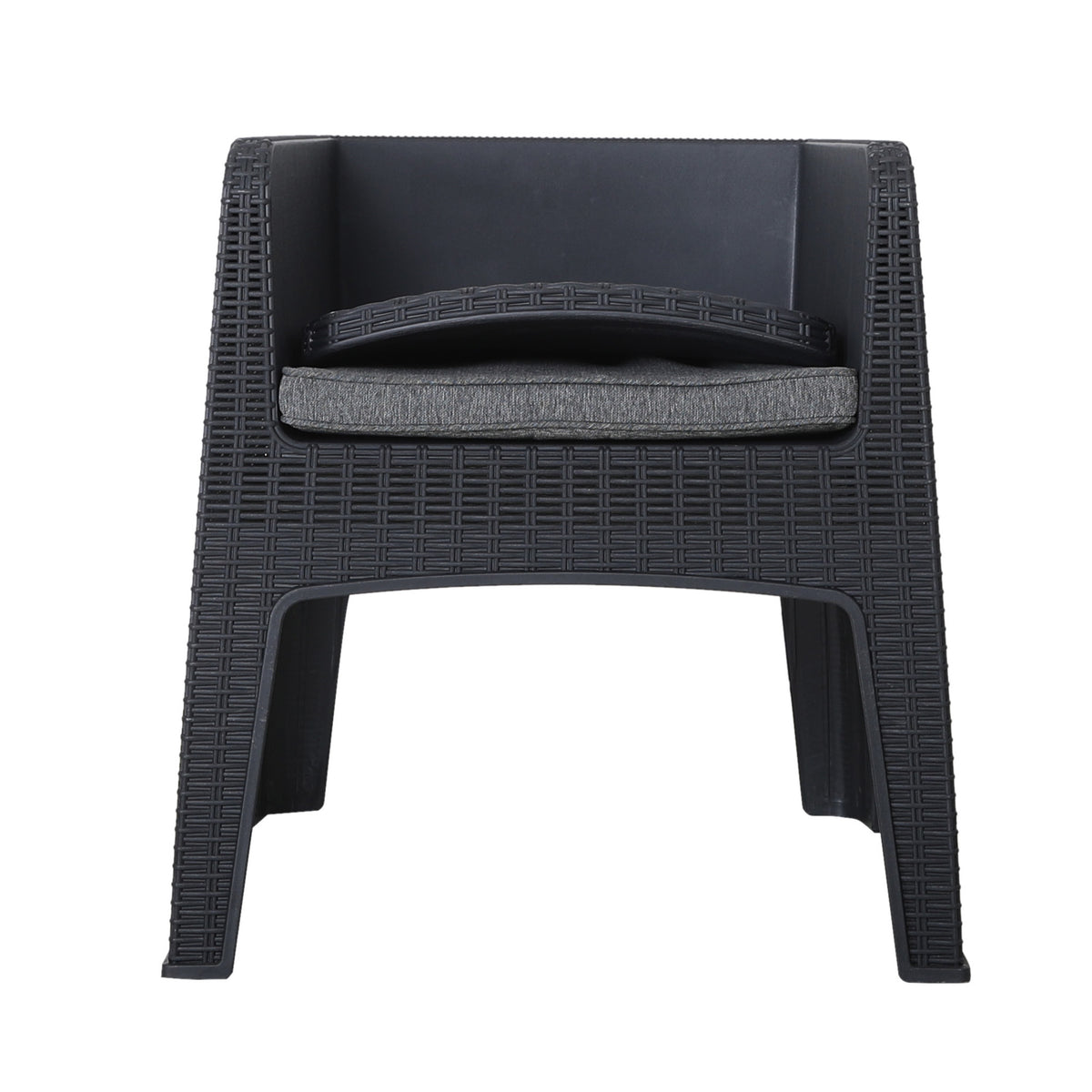 Faro 4 Seat Black Cube Dining Set Chair with folding back