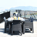 Faro 6 Seat Rectangle Garden Dining Set from Roseland Furniture