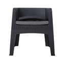 Faro Black 4 Seat Square Garden Dining Set Rattan effect