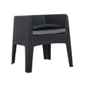 Faro Black 4 Seat Square Garden Dining Set Rattan Chair