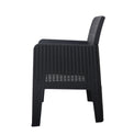 Faro Black 4 Seat Square Garden Dining Set Rattan chair side view