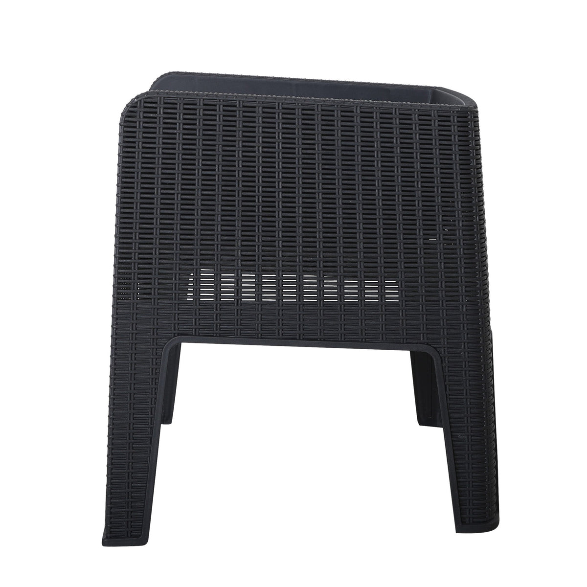 Faro Black 4 Seat Square Garden Dining Set Chair side view