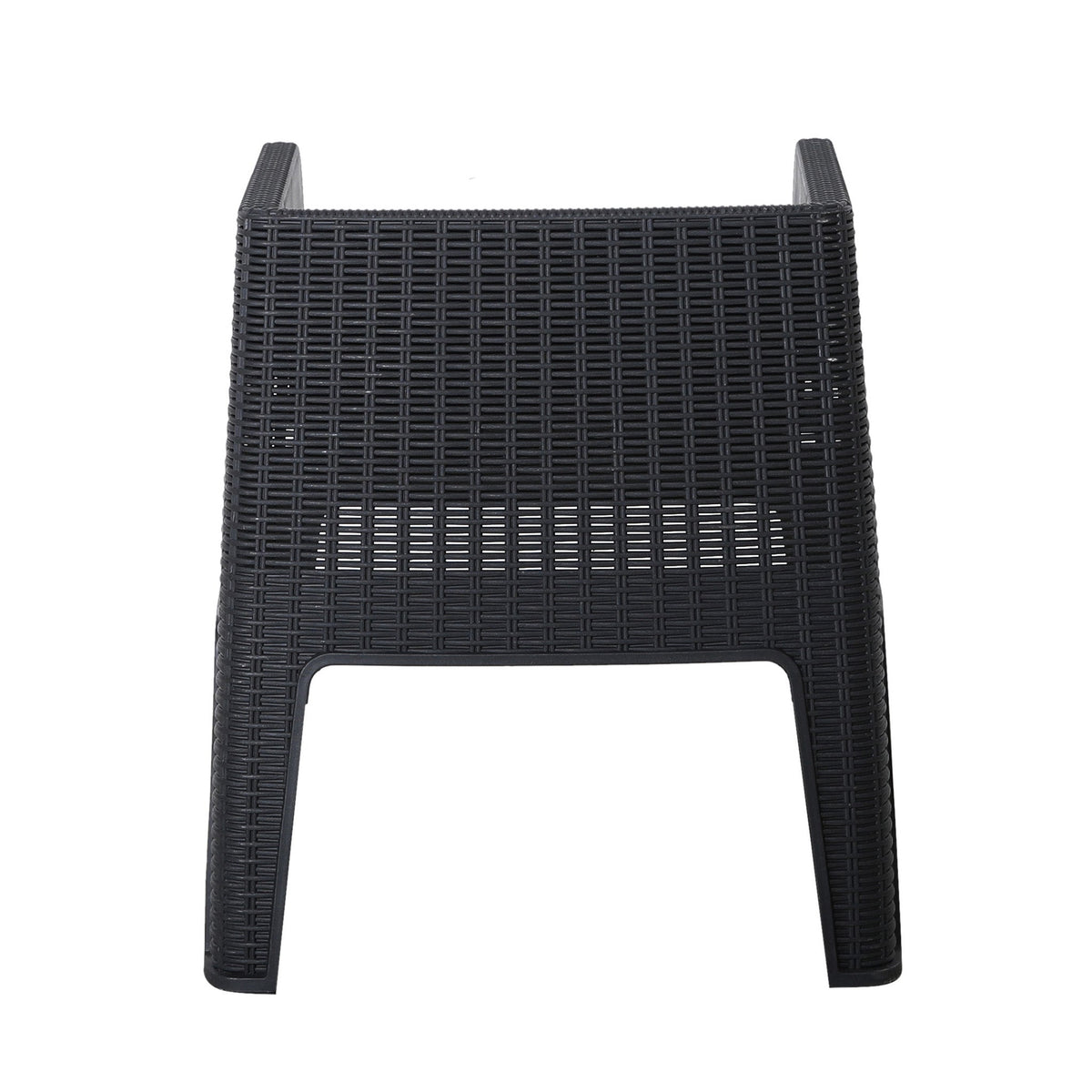 Faro Black 4 Seat Square Garden Dining Set Chair Back