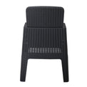 Faro Black 4 Seat Square Garden Dining Set Back of dining chair