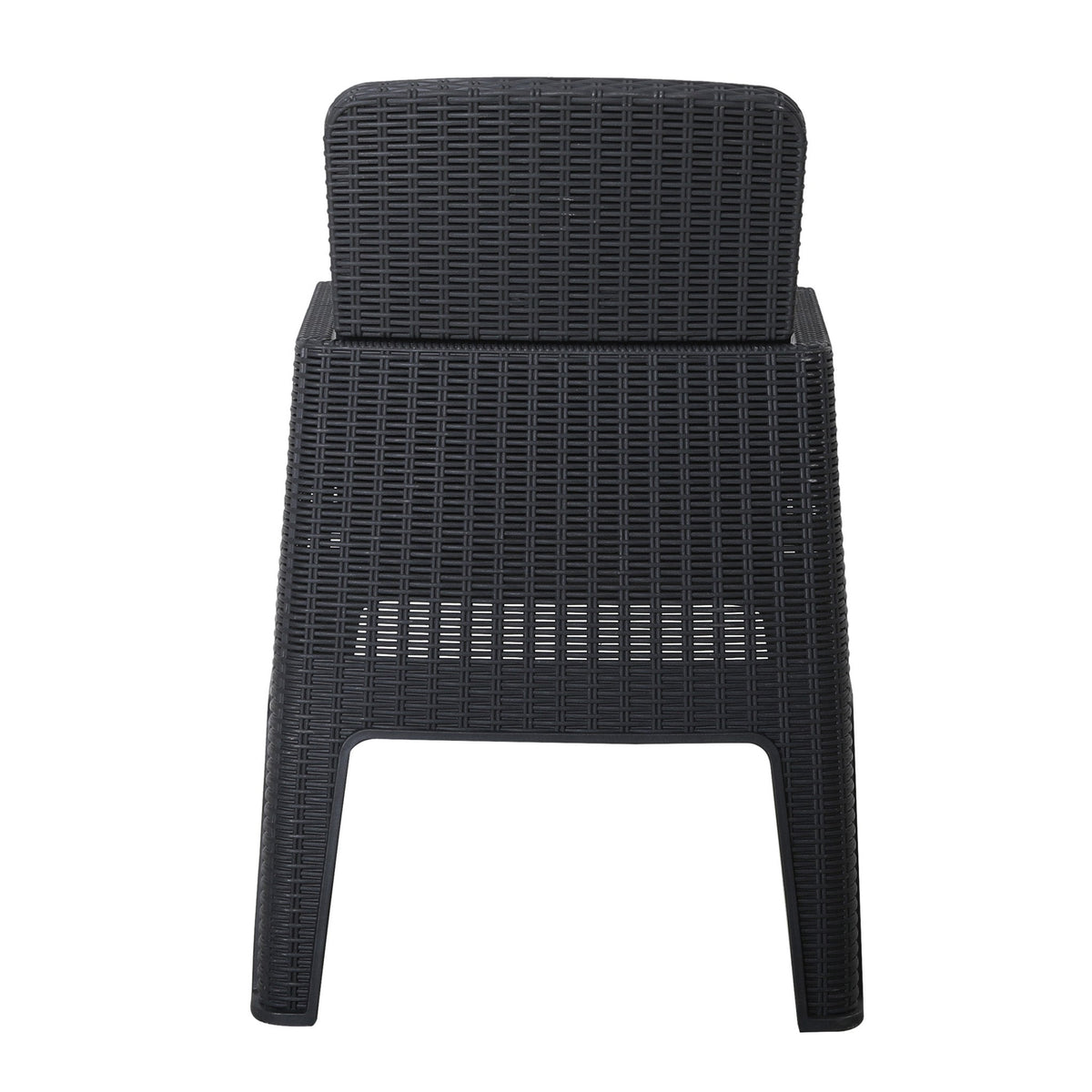 Faro Black 4 Seat Square Garden Dining Set Back of dining chair