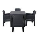 Faro Black 4 Seat Square Garden Dining Set 