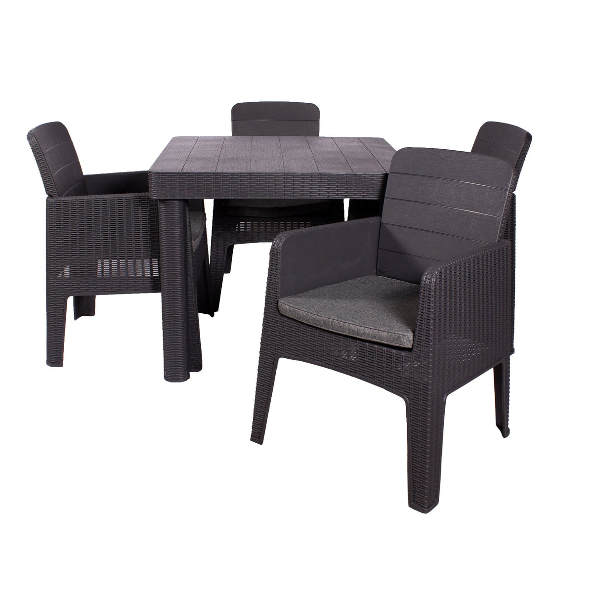 Faro Black 4 Seat Square Garden Dining Set 