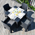 Faro Black 4 Seat Square Garden Dining Set  top view