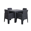 Faro Black 4 Seat Square Garden Dining Set  from Roseland Home Furniture