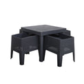 Faro Black 4 Seat Square Garden Dining Set 