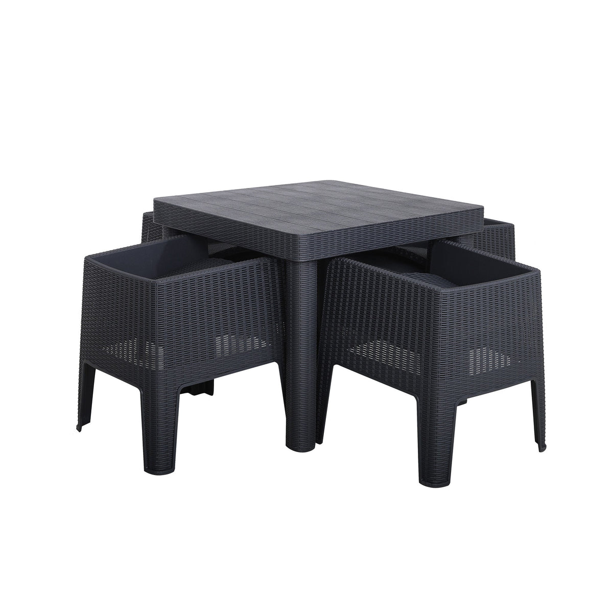 Faro Black 4 Seat Square Garden Dining Set 