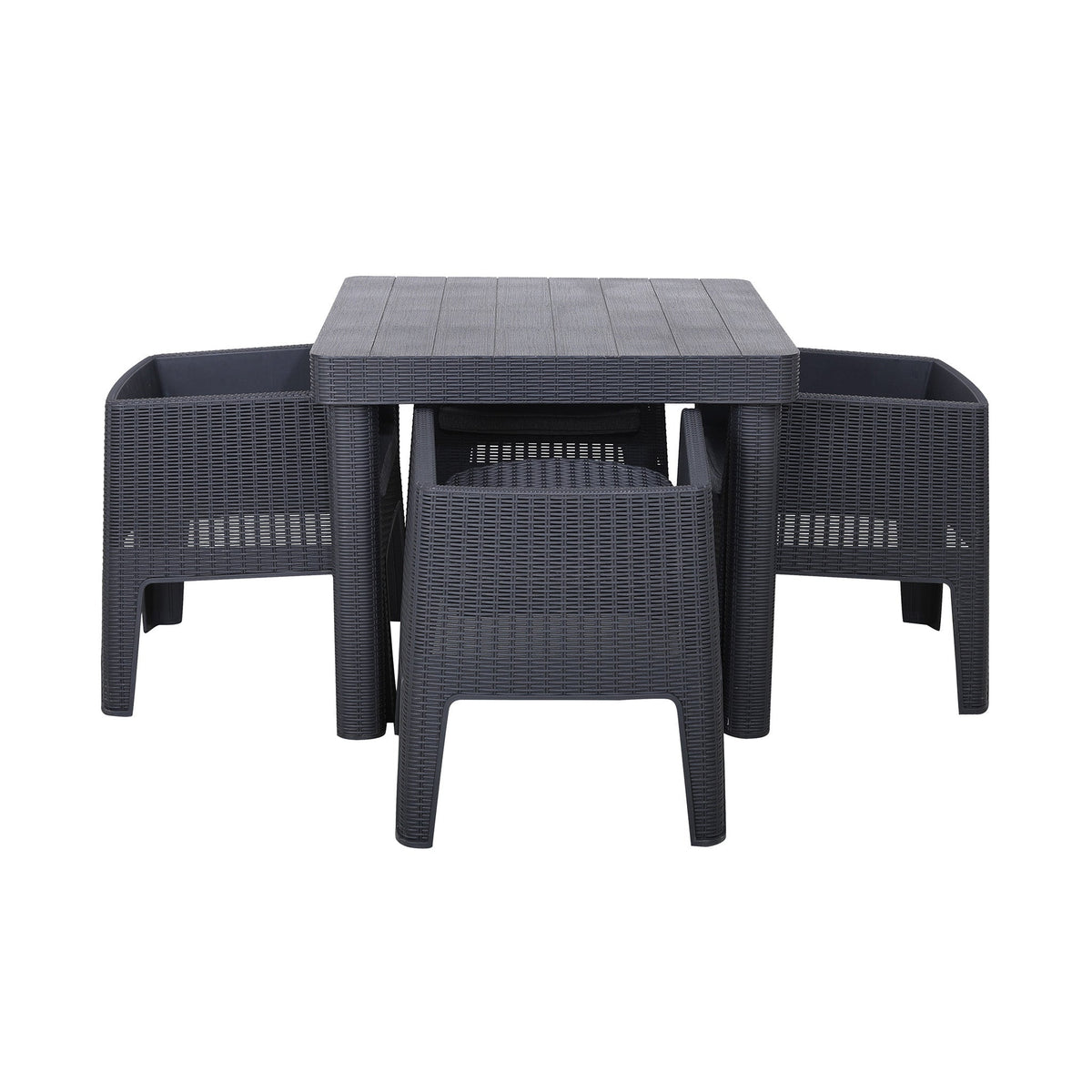 Faro Black 4 Seat Square Garden Dining Set 