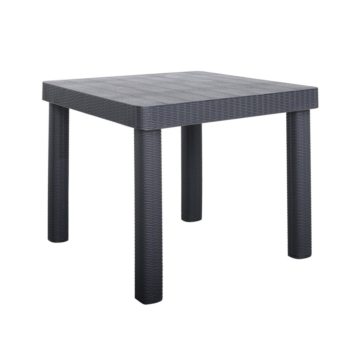 Faro Black 4 Seat Square Garden Dining Set Table