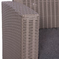 Faro grey taupe 4 Seater storage lounge set close up of rattan weave