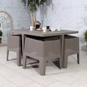 Faro 4 Seat Grey Taupe Cube Dining Set Lifestyle Setting