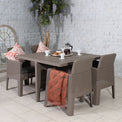 Faro 4 Seat Grey Taupe Patio Cube Dining Set