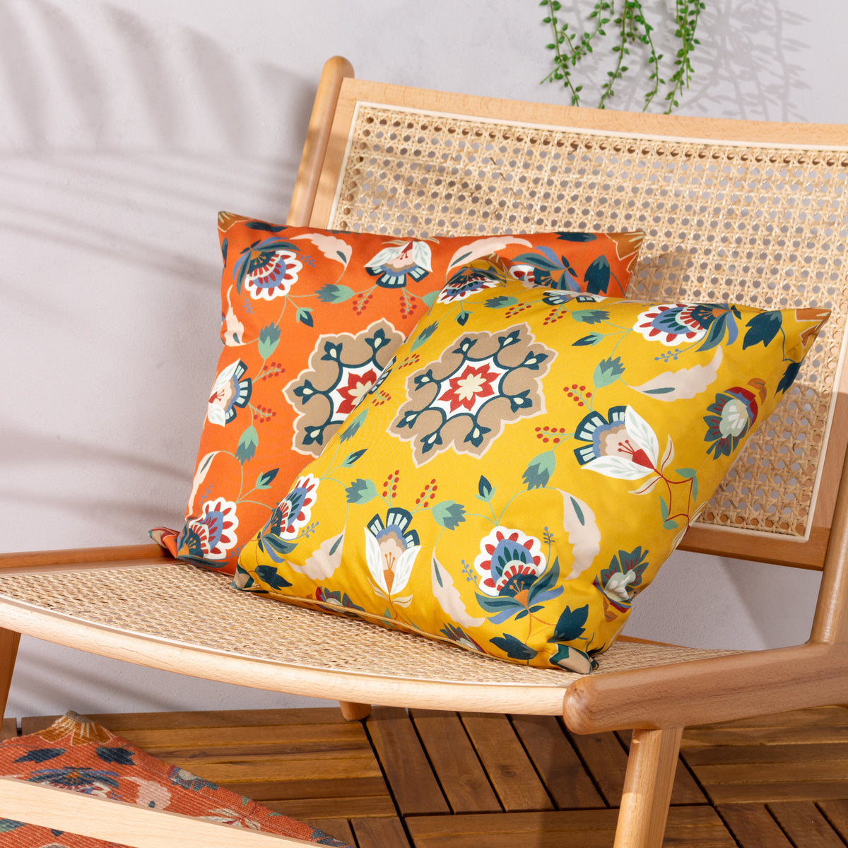 Folk Flora 43cm Reversible Outdoor Polyester Cushion