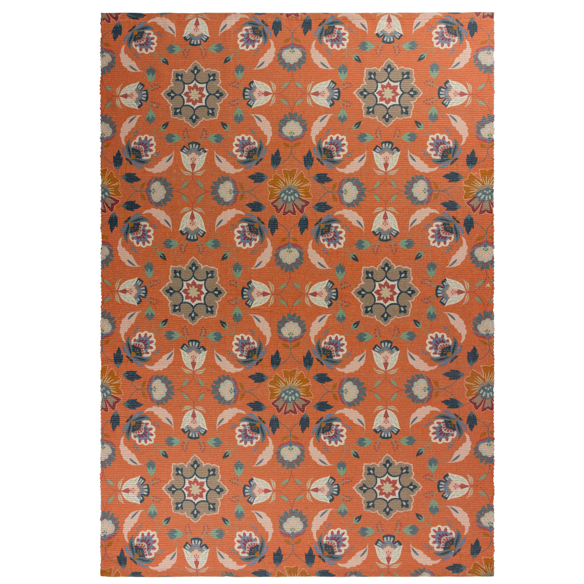 Folk Flora Orange Outdoor / Indoor Rug