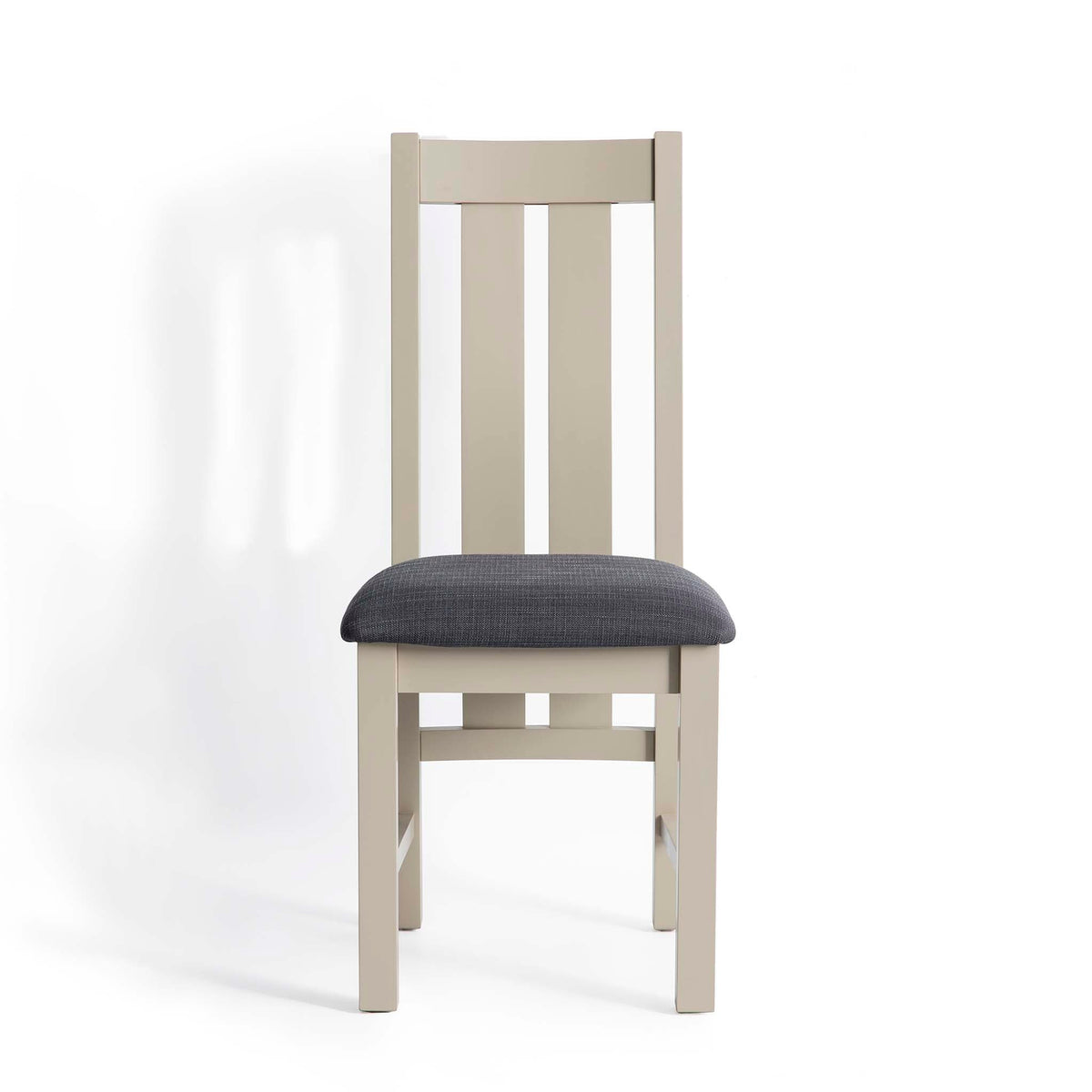 Padstow Stone Grey Dining Chair with Padded Seat by Roseland Furniture
