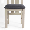 Padstow Stone Grey Dining Chair with Padded Seat - Close up of padded seat