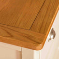 Close up of top corner on  The Padstow Cream Wooden Chest of Drawers