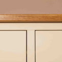 Close up of Oak top edge on  The Padstow Cream Wooden Chest of Drawers