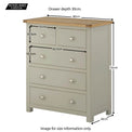 Padstow Grey  2 Over 3 Chest of Drawers - Size Guide