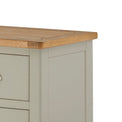 The Padstow Grey 2 Over 3 Chest of Drawers - Close Up of Oak Top