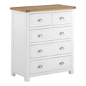 The Padstow White Bedroom Chest of Drawers with Oak Top 