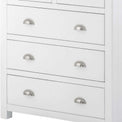 The Padstow White 2 Over 3 Chest of Drawers - Close Up of Larger Bottom Drawers