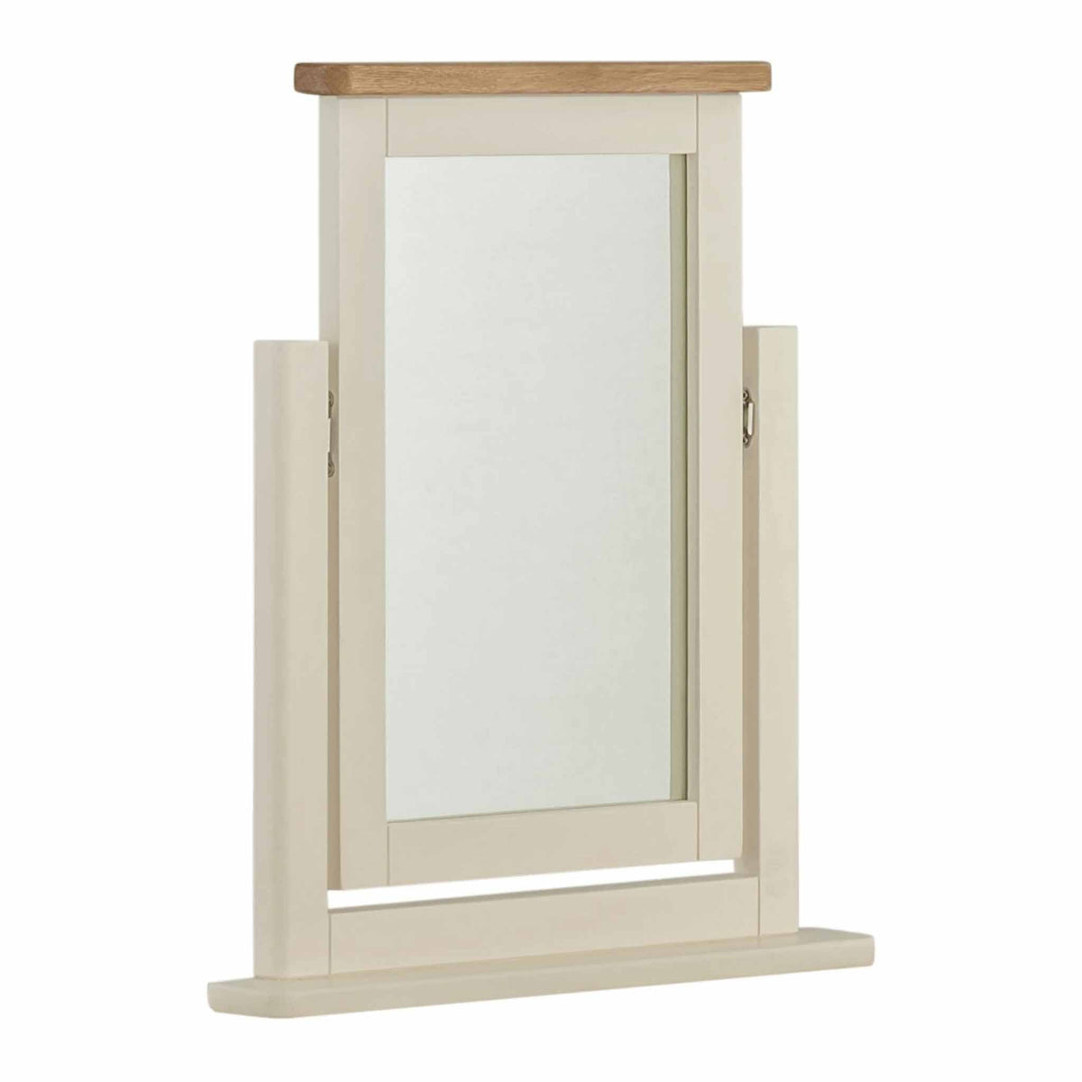 The Padstow Cream Wooden Swivel Mirror for Dressing Table
