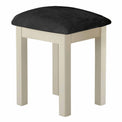 The Padstow Cream Small Wooden Dining Stool with Padded Seat from Roseland Furniture