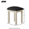 Padstow Cream Dressing Table Stool - Size Guide