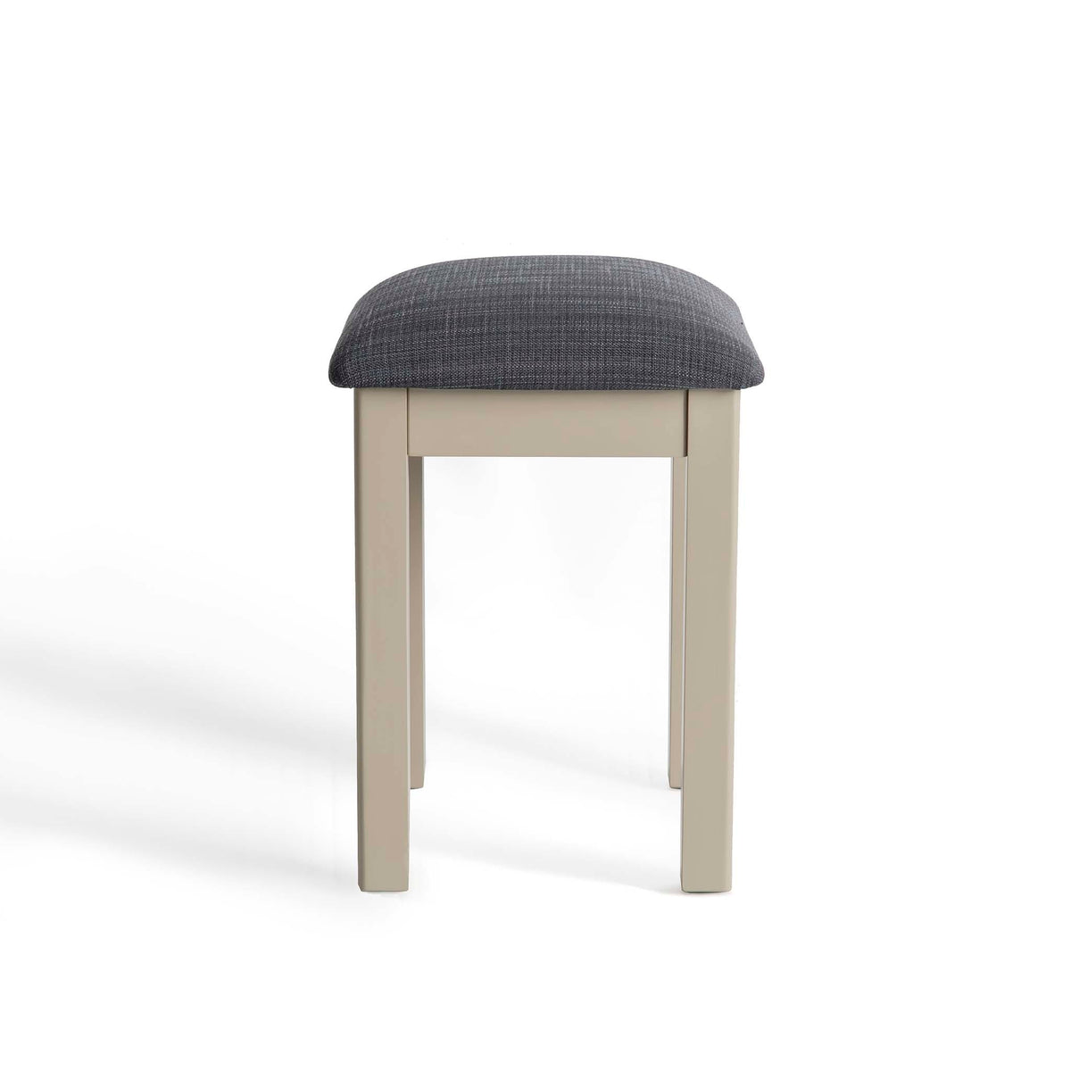 The Padstow Stone Grey Dressing Table Stool  -  Side on View