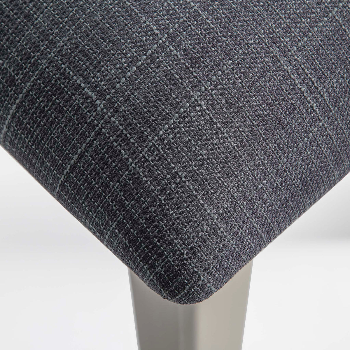 The Padstow Stone Grey Dressing Table Stool  - Close up of Seat Pad