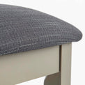 The Padstow Stone Grey Dressing Table Stool  -  Side on view of Seat