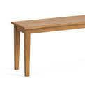 Fran Oak 120cm Large Dining Bench close up of the wooden seat