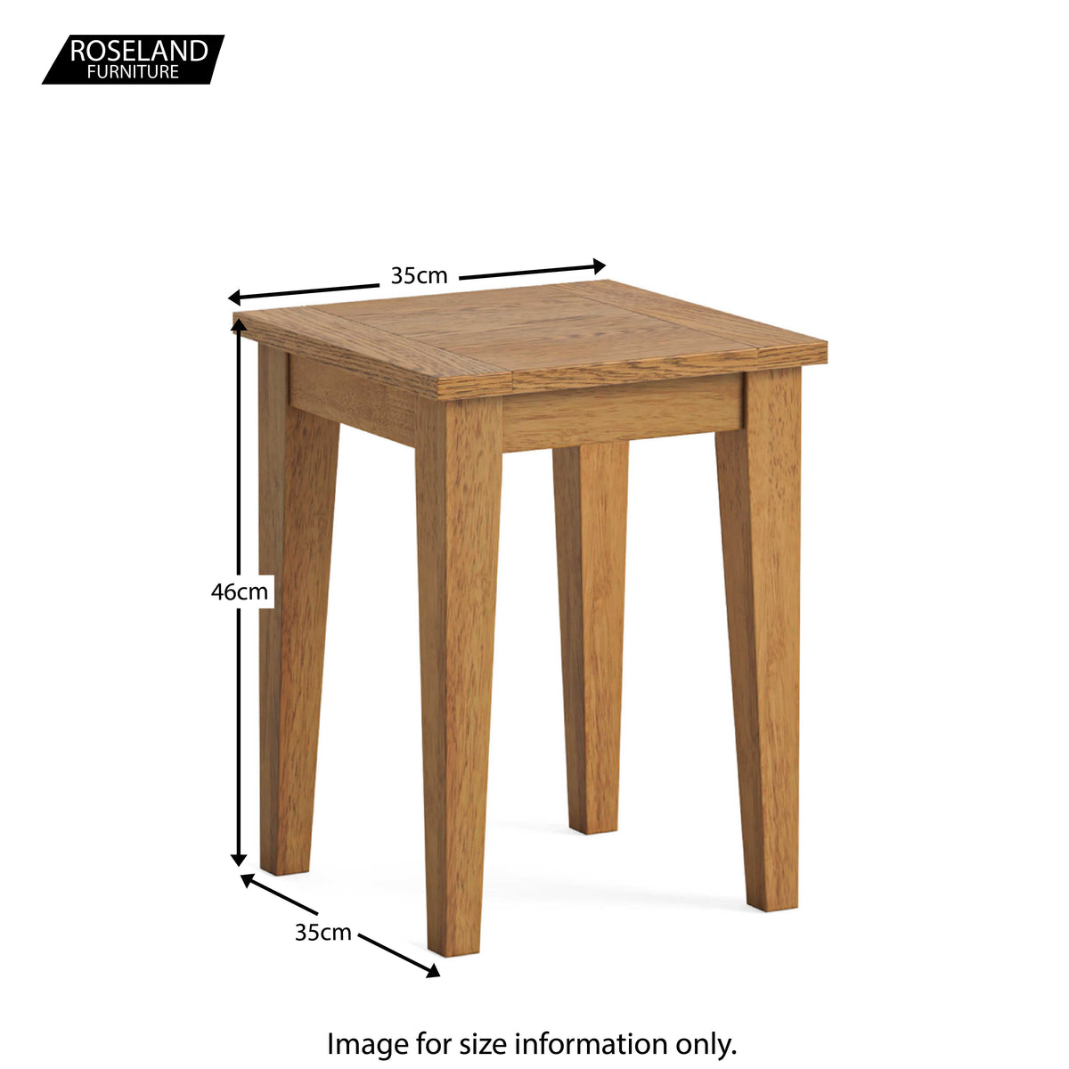 Fran Oak Sofa End Side Table Dimensions guide