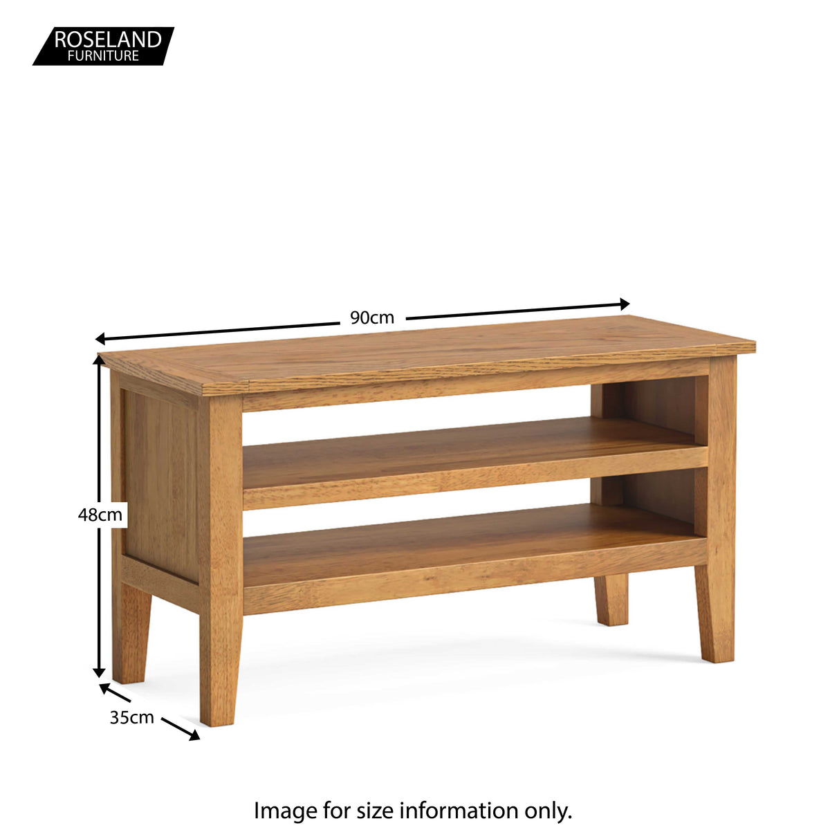 Fran Oak Small TV Unit Dimensions guide