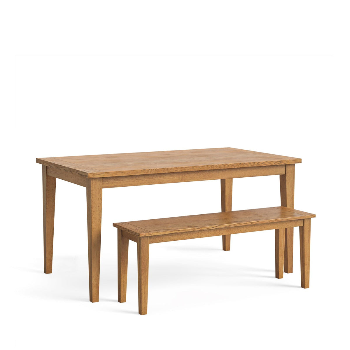Fran Oak 150cm Dining Table and Bench Set